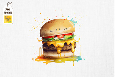 Hamburger Lover Watercolor 10