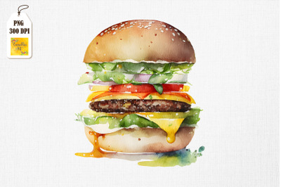 Hamburger Lover Watercolor 11