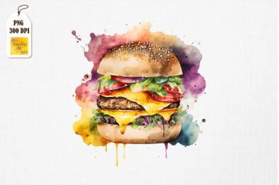 Hamburger Lover Watercolor 12