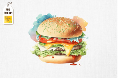 Hamburger Lover Watercolor 15