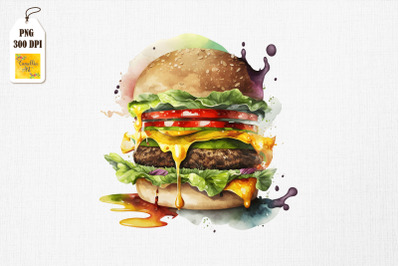 Hamburger Lover Watercolor 16