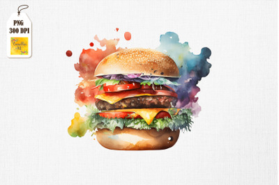 Hamburger Lover Watercolor 17