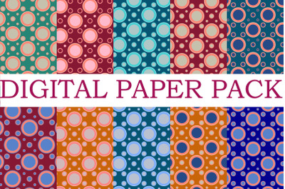 Polk dot multicolor digital paper pack-high resolution JPG