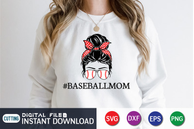 Baseball Mom Messy Bun SVG