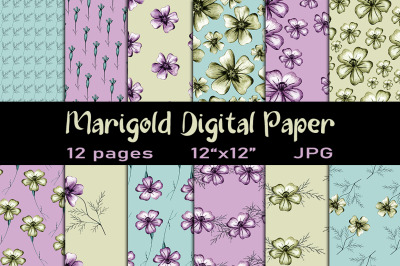 12 Floral Background. Floral Seamless Patterns.