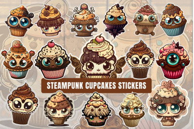 SteamPunk Cupcakes Stickers Bundle