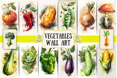 Watercolor Vegetables Wall Art