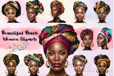 Beautiful Black African Woman Cliparts,  Black Afro Woman PNG