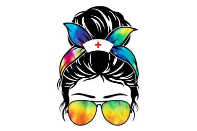 Nurse Life Messy Bun SVG