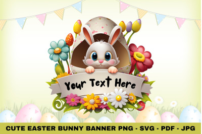 Easter Bunny Banner SVG