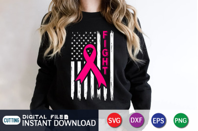 Cancer Fight Shirt, Cancer American Flag SVG