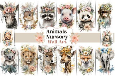 Printable Baby Animals Nursery Wall Art