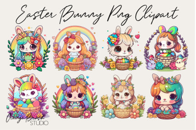 Easter Bunny Girl Clipart Bundle | Easter Sublimation Bundle
