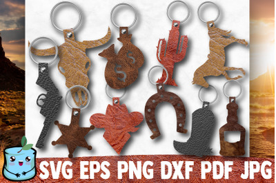 Western Key Fob Bundle | Keychain Holders Templates