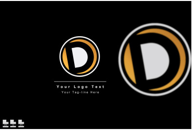 Premium Vector D Letter Logo in two color variations. Beautiful Logoty