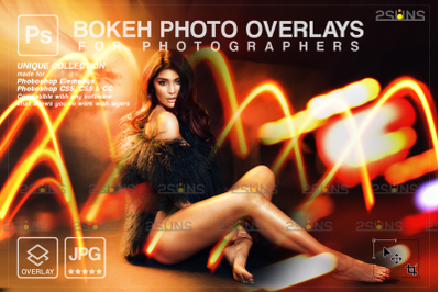 Neon overlays, Bokeh overlay, Christmas overlay, Photoshop overlay