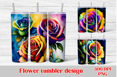 Rainbow rose tumbler | Rose tumbler wrap