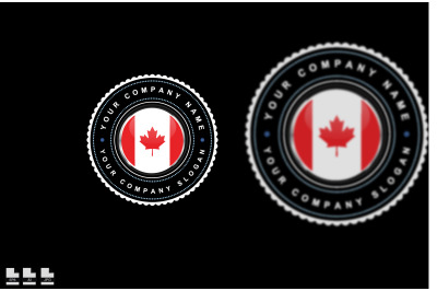 logo design with canada concept in circle. white Red Vintage and premi