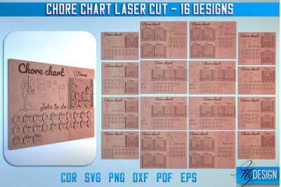 Chore Chart Laser Cut SVG | Chore Chart SVG Design | CNC Files