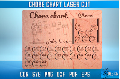 Chore Chart Laser Cut SVG | Chore Chart SVG Design | CNC Files