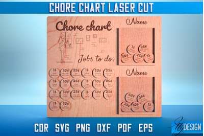 Chore Chart Laser Cut SVG | Chore Chart SVG Design | CNC Files