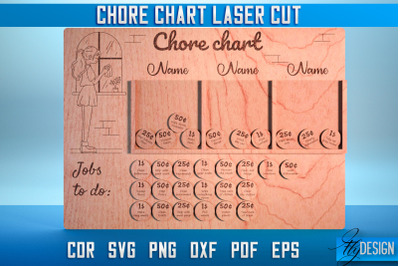 Chore Chart Laser Cut SVG | Chore Chart SVG Design | CNC Files