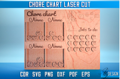 Chore Chart Laser Cut SVG | Chore Chart SVG Design | CNC Files