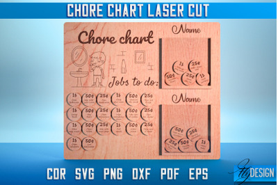 Chore Chart Laser Cut SVG | Chore Chart SVG Design | CNC Files