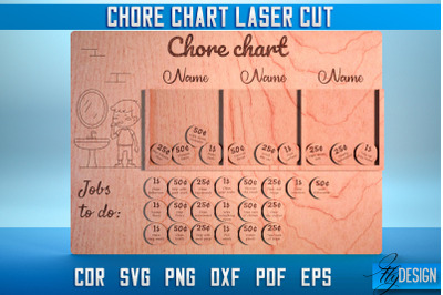 Chore Chart Laser Cut SVG | Chore Chart SVG Design | CNC Files