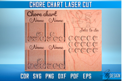 Chore Chart Laser Cut SVG | Chore Chart SVG Design | CNC Files