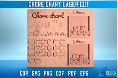 Chore Chart Laser Cut SVG | Chore Chart SVG Design | CNC Files