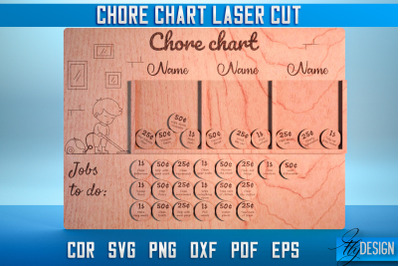 Chore Chart Laser Cut SVG | Chore Chart SVG Design | CNC Files