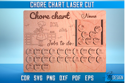 Chore Chart Laser Cut SVG | Chore Chart SVG Design | CNC Files