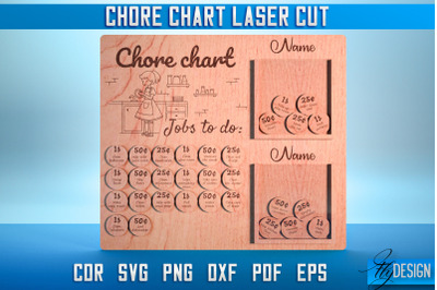 Chore Chart Laser Cut SVG | Chore Chart SVG Design | CNC Files