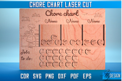 Chore Chart Laser Cut SVG | Chore Chart SVG Design | CNC Files