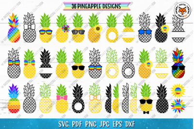 Pineapple Monogram Bundle SVG | Summer Cut Files SVG