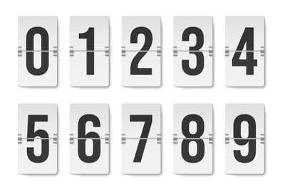 Counter numbers. Countdown mechanical scoreboard, timer remaining indi