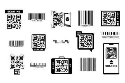 Bar codes and QR codes. Easy identification packaging labeling sticker