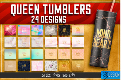 Queen Tumblers | Queen Tumbler Sublimation | PNG 20 Oz Tumbler | v.1