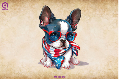 Patriotic Boston Terrier dog 4th of July