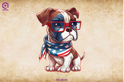 Patriotic Boxer dog 4th of July