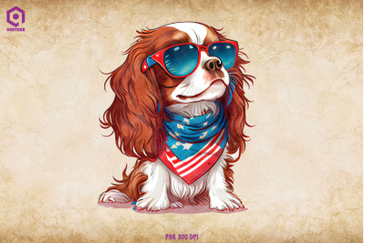 Patriotic Cavalier King Charles Spaniel