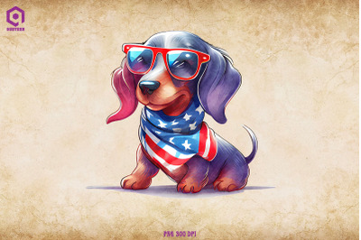 Patriotic Dachshund dog 4th of July