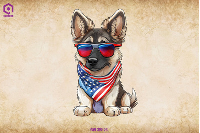 Patriotic German Shepherd dog