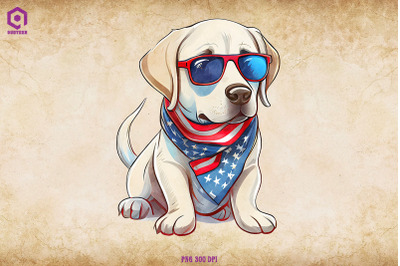 Patriotic Labrador Retriever dog