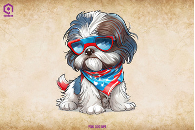 Patriotic Shih Tzu dog 4th of July