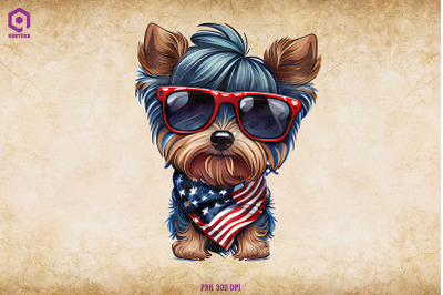 Patriotic Yorkshire Terrier dog