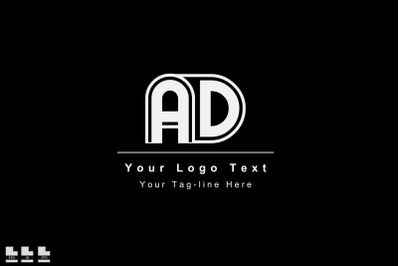 initial logo ad da design template icon