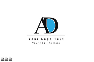 initial logo ad da design icon name business