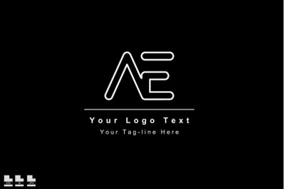 initial logo AE EA design icon template name